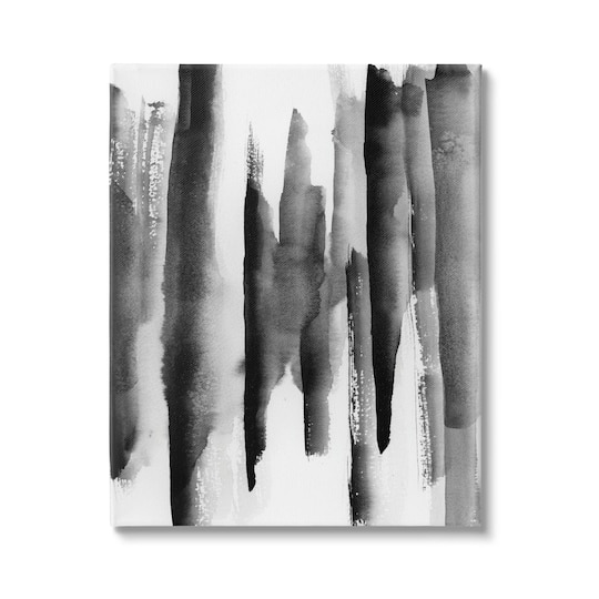 Stupell Industries Modern Black Ink Abstract Landscape Watercolor over White Canvas Wall Art